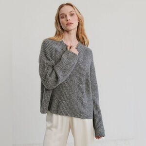 JENNI KAYNE Ranch Fisherman Gray Sweater XL